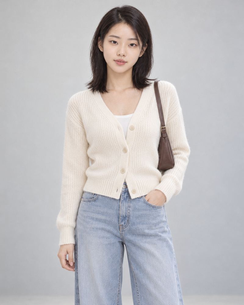 카디건을 입은 모델